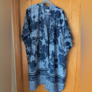 Chico’s Floral Blue Kimono Jacket